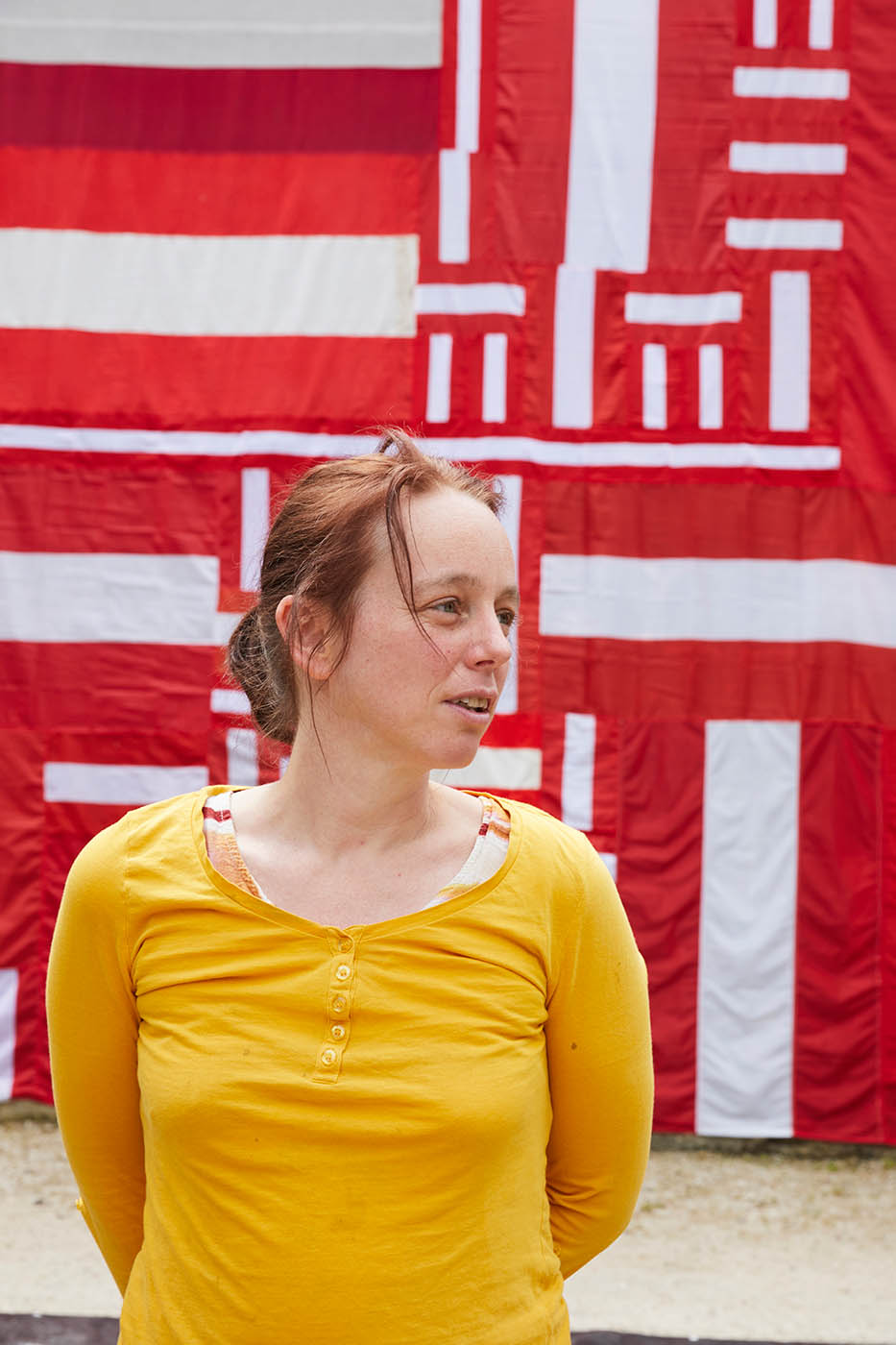 Fahnenbild von Catrin Bolt für den Verein Lendhauer in Klagenfurt. 2021